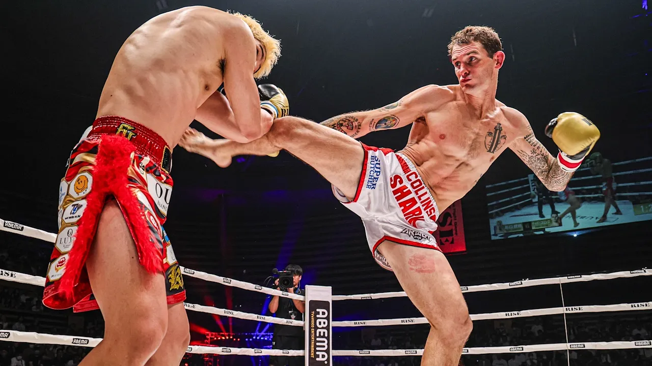 Chadd Collins lands a kick´.